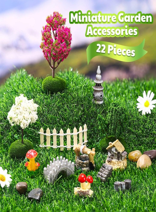 RoundFunny 23 Pcs Jumping Spider Enclosure and Habitat Miniatures Figurines Set Clear Acrylic Enclosure Mini Jumping Spider Accessories for Habitat Decorations Garden Figurines(Moss) - Image 4
